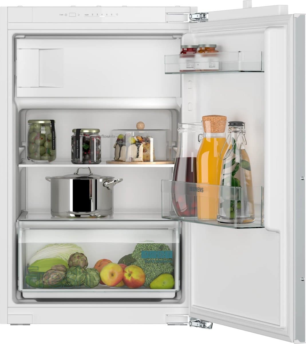 Siemens iQ100 KI22L2FE1 - Inbouw koelkast met vriesvak - 87.4 cm x 54.1 cm - Vlakscharnier - Led verlichting - superKoelen: snel koelen van verse producten — afbeelding 1
