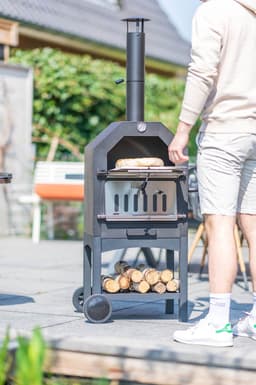 RedFire – Lorenzo Outdoor Oven – Zwart - Staal – Stevig staal - Industrieel – Terrasverwarming – Sfeerhaard – Oven – inclusief: Pizza Plaat - Oven 50 x 37 cm — thumbnail 5