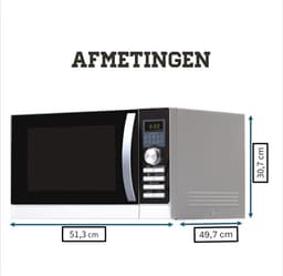 Combimagnetron Met Hetelucht - Combi Oven Magnetron Hetelucht Met 10 Automatische Programma's - Combi Oven Magnetron Vrijstaand Met 25 Liter Ruimte — thumbnail 4