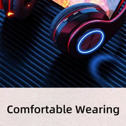 Pro Care Excellent Quality® Headset met Microfoon LED verlichting - Headset Draadloos - Bluetooth - Active Noise Reduction - SD card mogelijkheid - Kleur Blauw — thumbnail 5