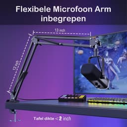 FIFINE - Starterspack 2.0 - AM8T & SC3 - Podcast Starterspack - Gaming Streaming - USB RGB Microfoon met Boom Arm - Streaming Deck - DJ Mixer - Incl XLR Kabel 3M — thumbnail 4