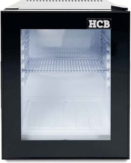 HCB® - Professionele Horeca Minibar koeling - 32L - Mini Koelkast met glazen deur - Kleine drankenkoelkast - D - Zwart - Flessenkoelkast - Bier koelkast - tafelmodel - 45.2x38.5x48.6 cm (DxBxH) - 11 kg - Frigo - 9967 — thumbnail 3
