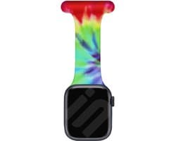 Siliconen Smartwatch bandje - Geschikt voor Apple Watch 1/2/3/4/5/6/7/8/9/10/11/SE/SE2/SE3 verpleegkundige band - kleurrijk - Strap-it Horlogeband / Polsband / Armband - maat: 38 / 40 / 41 / 42mm