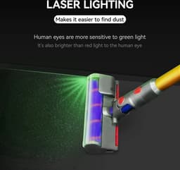 Shenna Commerce - Gemotoriseerde roterende Stofzuigerborstel -Compatible met Dyson V7 V8 V10 V11 V15 - Stofzuiger opzetstuk - Directe aandrijving – Accessoires - Vloerborstel met laser lighting voor tapijten en harde vloeren — thumbnail 5