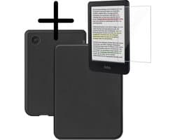 Hoes Geschikt voor Kobo Clara Colour Hoesje Bookcase Cover Hoes Met Screenprotector - Hoesje Geschikt voor Kobo Clara Colour Hoes Cover Case - Zwart