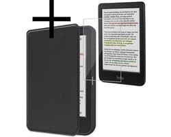 Hoes Geschikt voor Kobo Clara Colour Hoesje Bookcase Cover Book Case Hoes Sleepcover Met Screenprotector - Zwart