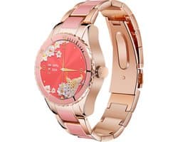 Darenci Smartwatch Timeless - Smartwatch dames - Smartwatch Heren - Horloges voor mannen en vrouwen - Horloge - Activity tracker - Stappenteller - Bloeddrukmeter - Hartslagmeter - Roze