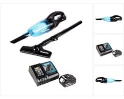 Makita DCL 180 RG1 B accu stofzuiger 18 V zwart + 1x oplaadbare accu 6.0 Ah + lader