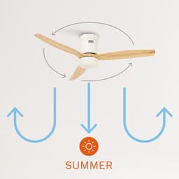 CREATE - Plafondventilator 40W silent Ø132 cm - Met Verlichting drie temperaturen - Met Wifi - Met Afstandsbediening - 6 Snelheden - Timer - Zomer/Winter functie - Wit - WIND CALM — thumbnail 3