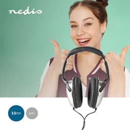 Nedis Bedrade Over-ear Koptelefoon - 3,5 mm - Kabellengte: 2.70 m - Volumebediening - Zilver / Zwart — thumbnail 4