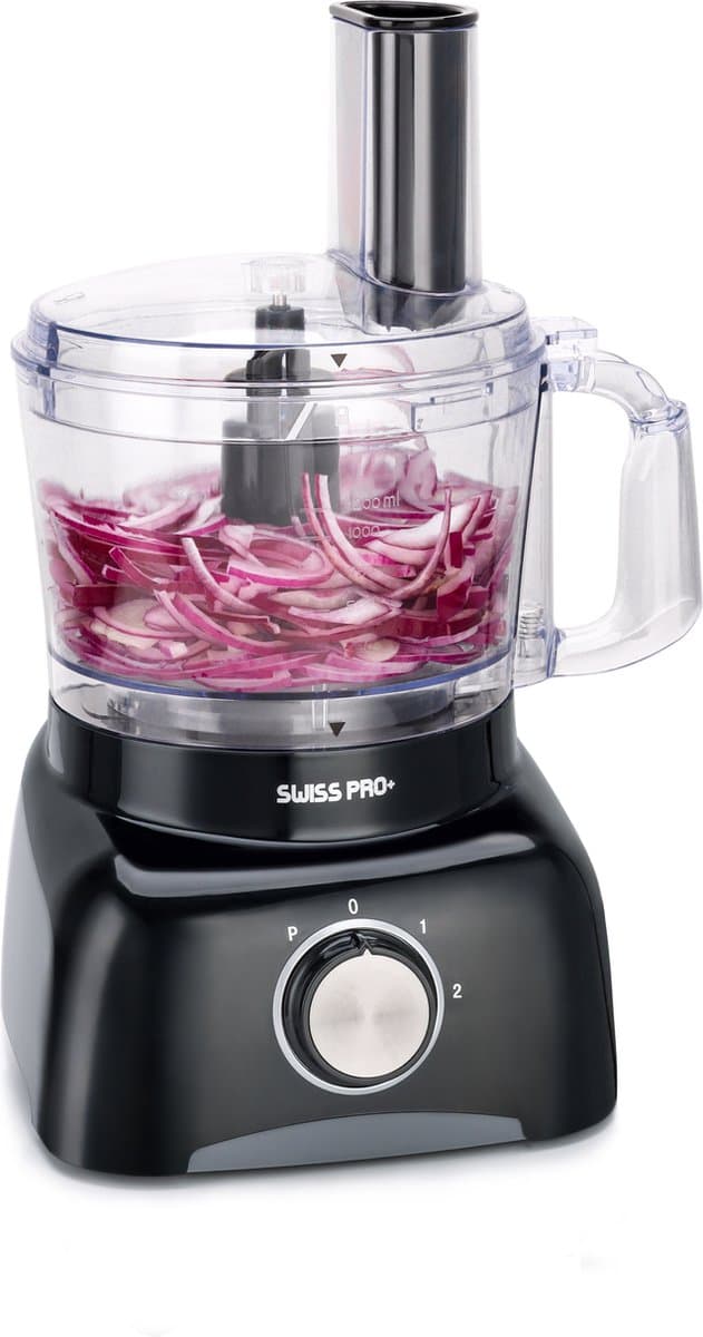 Swiss Pro+ | Krachtige SP800 Retro Foodprocessor - 1.2 Liter - 13 Delig | Inclusief accessoires | Super Black — afbeelding 1