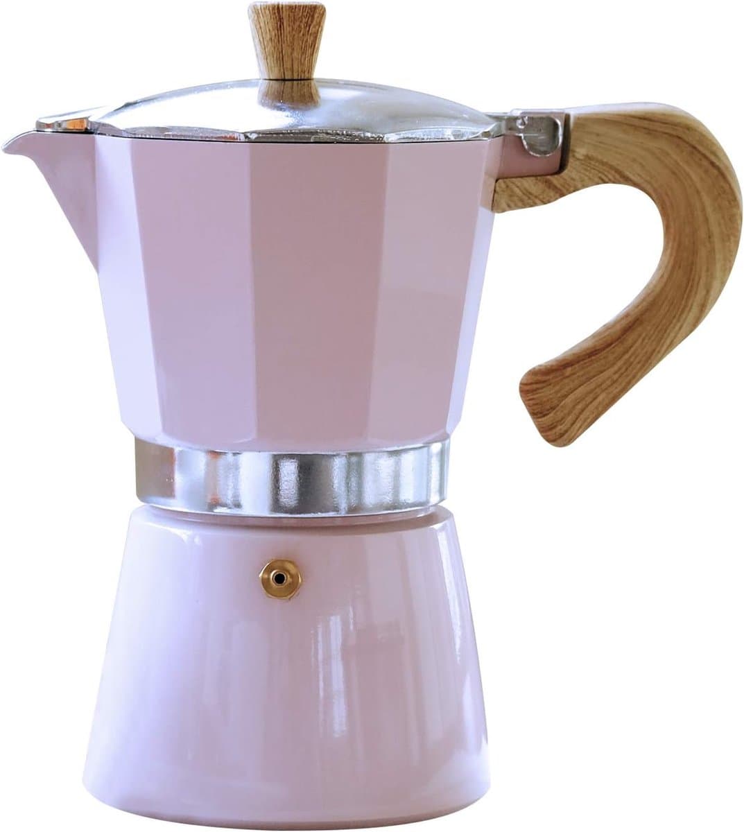 3-kops aluminium espressokoker (Moka Pot) – Klassieke Italiaanse koffiemaker voor op het fornuis – Geschikt voor het bereiden van Italiaanse en Cubaanse koffie – Ideaal voor thuis en op de camping – 150 ml (5 oz) — afbeelding 1