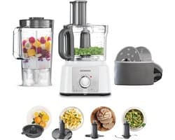 Keukenmachine - Foodprocessor Keukenrobot - Maaltijden Bereiden - 1000 Watt Vermogen - 3 Liter Kom - Wit