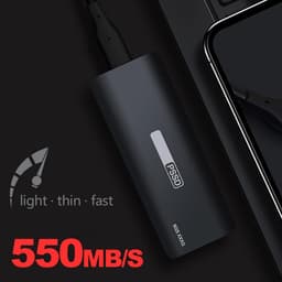 Externe Harde Schijf - Draagbare SSD Mobiel - Bestanden Opslaan - Ultradun en Lichtgewicht — thumbnail 4