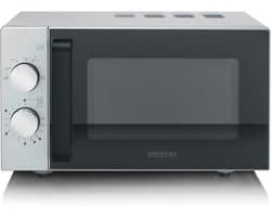 Magnetron met Glazen Bodem - Oven zonder Draaiplateau - Snel Eten Opwarmen - Gelijkmatige Verwarming - 20 Liter - Zwart/RVS Mat