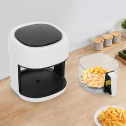 Heteluchtfriteuse - Airfryer Frituurpan - Gezond Bakken - Doorzichtig Mandje - 3.3 Liter - Wit — thumbnail 2