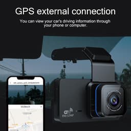 1296P Dash Cam voor en achter dubbele lens Dashcam WiFi GPS in auto camera Dashboard Camera met 64 GB SD-kaart, nachtzicht, Full HD, Loop opname, 140 groothoek, APP-bediening, 3 inch IPS-scherm, Max — thumbnail 3