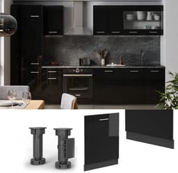 Hoogglans Zwart Vaatwasserfront Paneel 60 cm voor Integratie — thumbnail 3