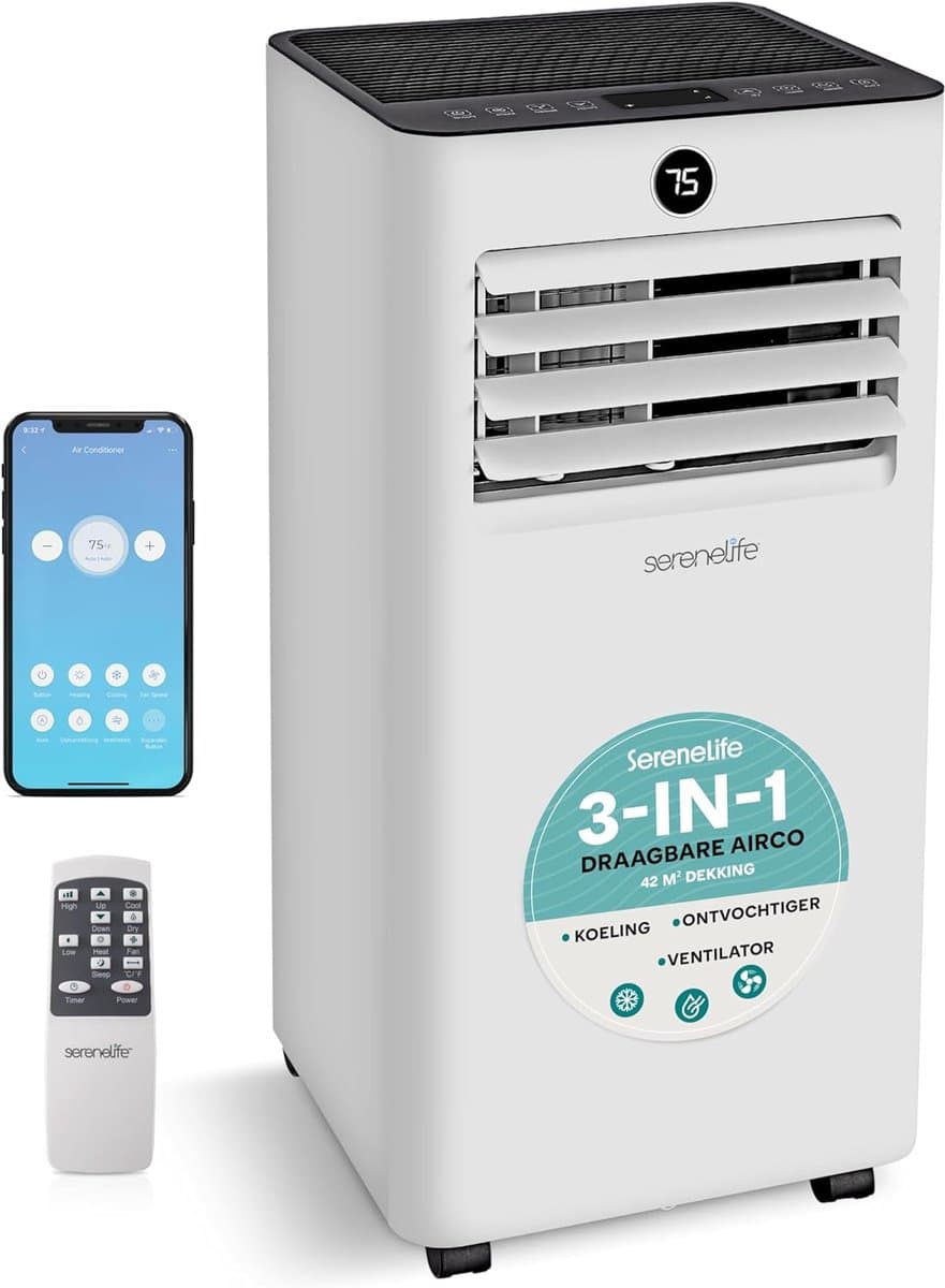 Mobiele Airco - Verkoeler Ventilator - Ruimte Koelen - Met WiFi Besturing - 9000 BTU - Grijs — afbeelding 1