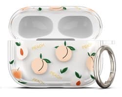 kwmobile Hoes compatibel met Apple Airpods Pro 3 Case - Zachte TPU beschermhoes - Cover in oudroze / transparant perziken design