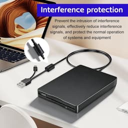 Extern Diskettestation - FDD Lezer - Oude Data Lezen - Plug and Play - 35 inch - Zwart — thumbnail 3