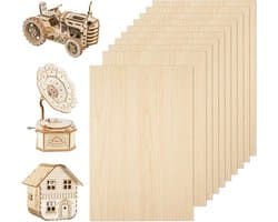 Set van 10 Plywood Panelen 3 mm, 300 x 200 mm, Houten Platen voor Creatief Werk, DIY Projecten en Ambachtelijk Gebruik