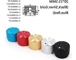 2 Stuks Aluminium Potentiometer Volume Control Rotary Knop met Knurled Shaft voor 6mm As - Ideaal voor Gitaar en Audio Toepassingen