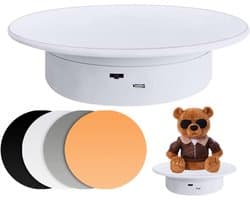 360 Graden Draaitafel voor Productfotografie met Afstandsbediening - Motorstandaard tot 30kg voor Sieraden, Taarten en 3D Modellen