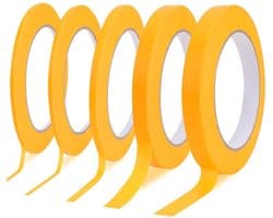 Verf Tape Set van 5 Rollen Zelfklevende Fineline Tape 1.5/3/5/10/12mm x 50m voor Auto Verf en Decoratie