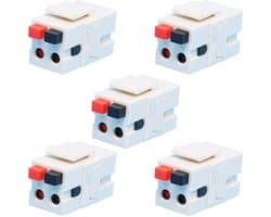 Luidspreker Keystone Jack - Veerbelaste Aansluiting - Thuisbioscoop Installatie - Vrouwelijk naar Vrouwelijk - 5 Stuks - Wit