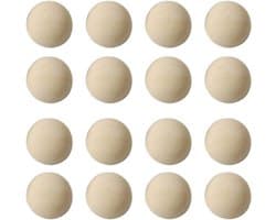 100 Stuks Onbehandelde Houten Ballen voor DIY Projecten en Kerstdecoratie (Lichtgeel, 15mm)