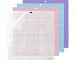 Set van 4 Zelfklevende Snijmatten 30 x 30 cm voor Silhouette Cameo - Standaard Grip, Licht Grip en Sterke Grip Snijmatten voor Precisiewerk en Creatieve Projecten