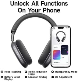 Innovastore Koptelefoon - Koptelefoon draadloos - Headset - F8 Pro Bluetooth 5.4 - Effectieve -52dB actieve ruisonderdrukking - 140 uur afspeeltijd - Zilver — thumbnail 5