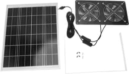 Zonne Ventilator Kit - Dubbele Fan - Buitenruimte Ventileren - IP65 Waterdicht Paneel - 30W - Zwart — thumbnail 5