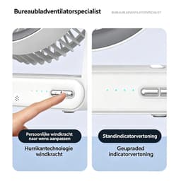 KZQ Gouden Kleine Usb Powered Desktop Ventilator - Herlaadbaar Met Vier Windsnelheden Tot 15 Uur Batterijduur Krachtige Luchtstroom Ultrastil Voor Kantoor Kamer En Reis - Goud — thumbnail 3