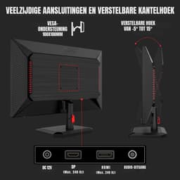 TIM® Gaming Monitor 240hz - Gaming Monitor - Zwart - ‎‎19cm x 55cm x 42cm — thumbnail 5