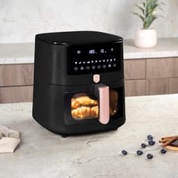Heteluchtfriteuse - Airfryer Frituurpan - Gezond Frituren - Grote Capaciteit - 8 Liter - Zwart Roze — thumbnail 3