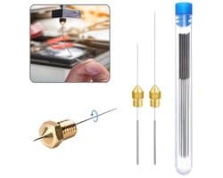 10-delige RVS Spuitmond Reinigingsset – 3D Printer Nozzles - Auto Sproeiers - Gasfornuis Openingen - Douchekoppen - Altijd een Perfecte Doorstroming