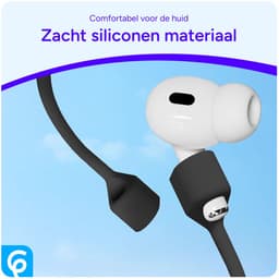 Magnetisch Oordopjes Koord - Ideaal voor Hardlopen of andere sport - Siliconen Strap voor Draadloze Oortjes - Geschikt voor AirPods 1, 2, 3, 4 & AirPods Pro 1 / Pro 2 / Pro 3 - Zwart — thumbnail 4