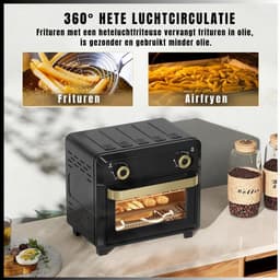 RVV® Heteluchtoven - Oven - Airfryer Oven - 10 Liter - Zwart - 32cm x 28cm x 30cm — thumbnail 6