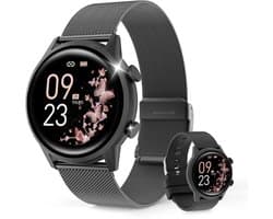 Smartwatch voor mannen en vrouwen – met een 1,39-inch scherm – bellen en gebeld worden, fitness-tracking, meer dan 100 sportmodi, slaapmonitoring, stappenteller – besturingssysteem: Android 5.0 of hoger / iOS 9.0 of hoger-zwart