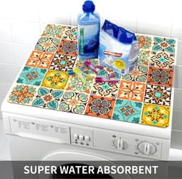 Wasmachine Droger Mat - Apparaat Beschermhoes - Apparaten Beschermen - Absorberend Antislip - 60 cm - Grijs — thumbnail 4