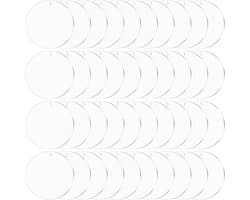 Set van 40 Transparante Acrylaatplaten van 5 cm, Ronde Schijven voor DIY, Sleutelhangers en Creatieve Projecten