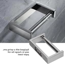 Wandgemonteerde Toiletrolhouder - Eenvoudig Te Installeren, Verchroomd, Duurzaam en Ideaal Voor Huishoudens en Hotels, Met Veerarm Voor Snelle Papierrol Wissel — thumbnail 2