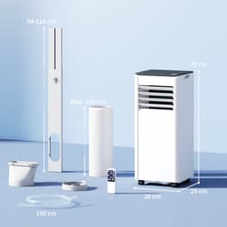 4-in-1 Mobiele Airco - Draagbare Airconditioner - Luchtkoeler - 7000 BTU - ABS - Wi-Fi-bediening - 24-uurs timer - Met Afstandsbediening - 51 dB - Wit — thumbnail 4