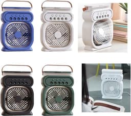 Plafondventilator met verlichting en 7200 mAh accu, geschikt voor binnen- en buitengebruik, stille oplaadbare draagbare ventilator van 35 dB, 3-in-1: campingventilator, bureauventilator, plafondventilator en draagbare ventilator. — thumbnail 3
