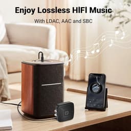 Bluetooth 6.0 ontvanger voor stereo-installatie met SBC - AAC decodering, Hi-Res decodering, bluetooth-adapter aux (3,5 mm jack naar 2 RCA-aansluitingen), AVRCP, A2DP, HFP, HSP Bluetooth-protocollen — thumbnail 2