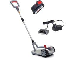 Accu Grasmaaier - Handmaaier Mulchmaaier - Klein Gazon Onderhoud - Borstelloze Motor - 21 cm Maaibreedte - Grijs Rood