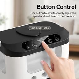 Draagbare airconditioner met ventilator, 3 snelheden en 3 nevelstanden, persoonlijke luchtkoeler, 600 ml reservoir, tafelventilator met RGB-verlichting, oplaadbare mini-airco — thumbnail 4