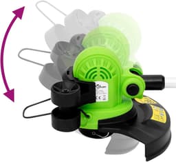 Elektrische grasmaaier - Snoeischaar gazon - Gazonranden trimmen - Verstelbare stang - 29 cm snijbreedte - Groen zwart — thumbnail 4